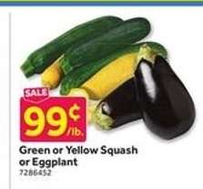 Green or Yellow Squash or Eggplant