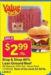 Stop & Shop 80% Lean Ground Beef