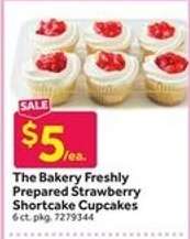 The Bakery Freshly Prepared Strawberry Shortcake Cupcakes