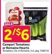 Campari Tomatoes or Romaine Hearts