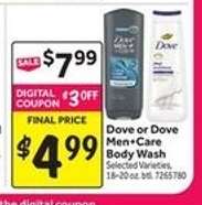 Dove or Dove Men+Care Body Wash