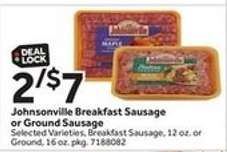 Johnsonville Breakfast Sausage or Ground Sausage