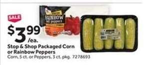 Stop & Shop Packaged Corn or Rainbow Peppers