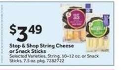 Stop & Shop String Cheese or Snack Sticks