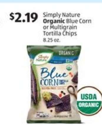 Simply Nature Organic Blue Corn or Multigrain Tortilla Chips