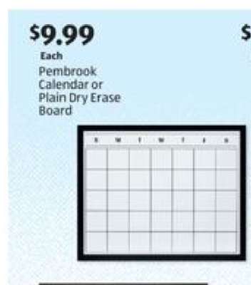 Pembrook Calendar or Plain Dry Erase Board
