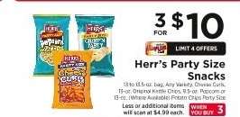 Herr's Party Size Snacks