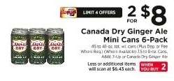Canada Dry Ginger Ale Mini Cans 6-Pack