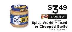 Spice World minced or chopped garlic