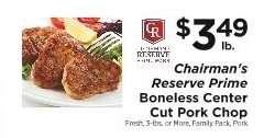 Chairman's Reserve Prime Boneless Center Cut Pork Chop