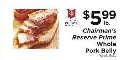 Chairman's Reserve Prime Whole Pork Belly