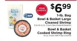 Bowl & Basket Large Cleaned Shrimp or Cooked Shrimp Ring