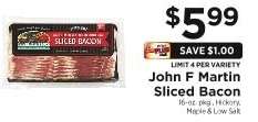 John F Martin Sliced Bacon
