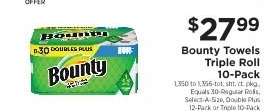 Bounty Towels Triple Roll 10-Pack