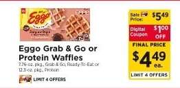 Eggo Grab & Go or Protein Waffles