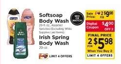 Softsoap Body Wash / Irish Spring Body Wash