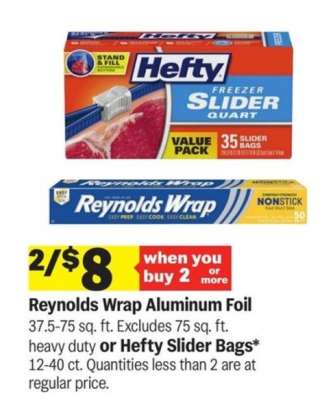 Reynolds Wrap Aluminum Foil or Hefty Slider Bags