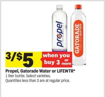 Propel, Gatorade Water or LIFEWTR
