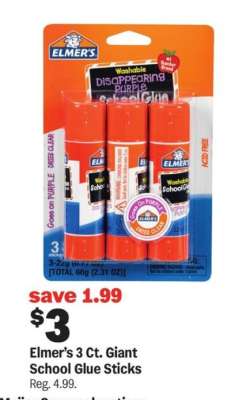 Elmer’s 3 Ct. Giant School Glue Sticks