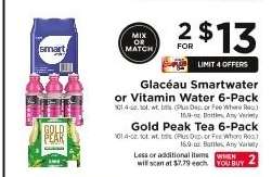 Glacéau Smartwater or Vitamin Water 6-Pack