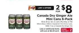 Canada Dry Ginger Ale Mini Cans 6-Pack