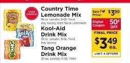 Country Time Lemonade Mix, Kool-Aid Drink Mix, Tang Orange Drink Mix
