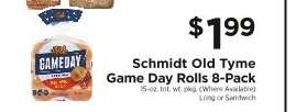 Schmidt Old Tyme Game Day Rolls 8-Pack