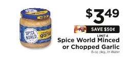 Spice World minced or chopped garlic