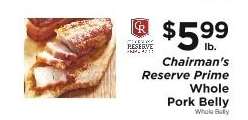 Chairman's Reserve Prime Whole Pork Belly