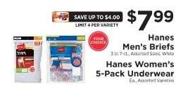 Hanes Men's Briefs / Hanes Women's 5-Pack Underwear