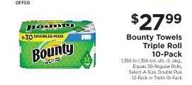 Bounty Towels Triple Roll 10-Pack
