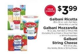 Galbani Ricotta, Galbani Mozzarella, Galbani String Cheese