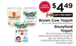 Brown Cow Yogurt / Stonyfield Yogurt