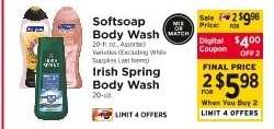 Softsoap Body Wash / Irish Spring Body Wash