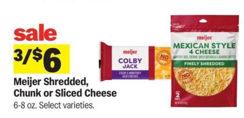 Meijer Shredded, Chunk or Sliced Cheese