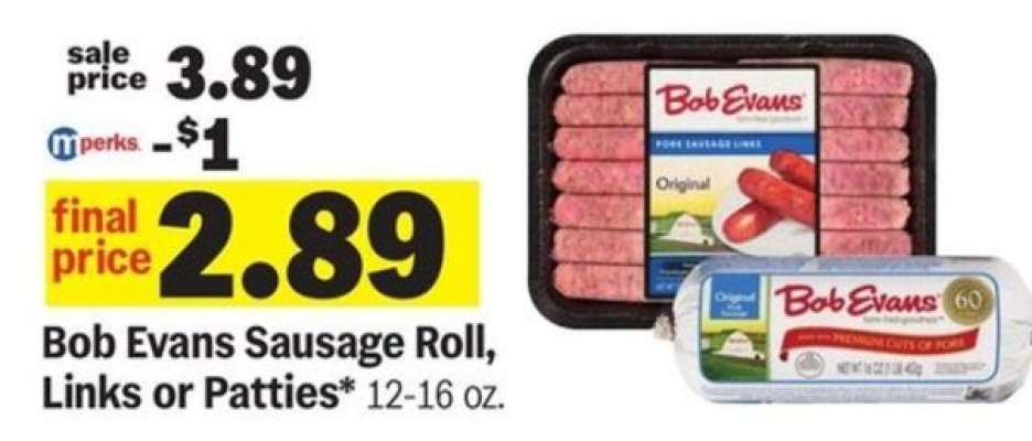 Bob Evans Sausage Roll, Links or Patties