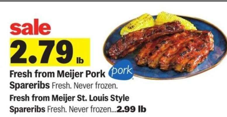 Fresh from Meijer Pork Spareribs