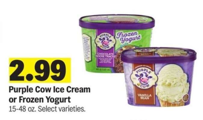 Purple Cow Ice Cream or Frozen Yogurt