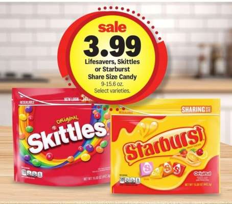 Lifesavers, Skittles or Starburst Share Size Candy