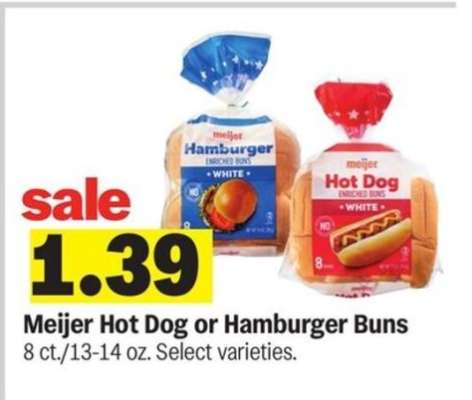 Meijer Hot Dog or Hamburger Buns