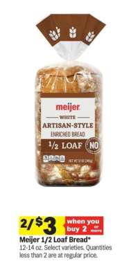 Meijer 1/2 Loaf Bread