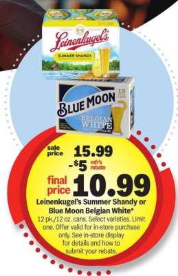 Leinenkugel's Summer Shandy or Blue Moon Belgian White*