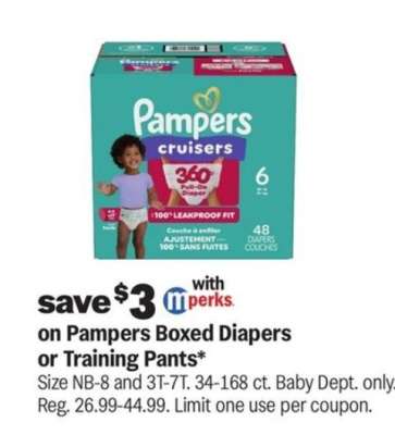 Pampers Boxed Diapers or Training Pants