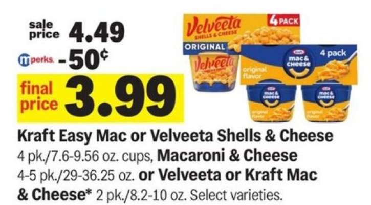 Kraft Easy Mac or Velveeta Shells & Cheese*
