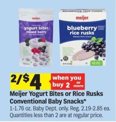 Meijer Yogurt Bites or Rice Rusks