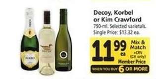 Decoy, Korbel or Kim Crawford