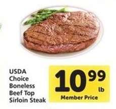 USDA Choice Boneless Beef Top Sirloin Steak