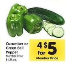 Cucumber or Green Bell Pepper