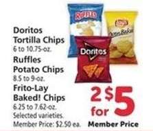 Doritos, Ruffles, Frito-Lay Baked! Chips