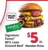 Signature Farms 80% Lean Ground Beef